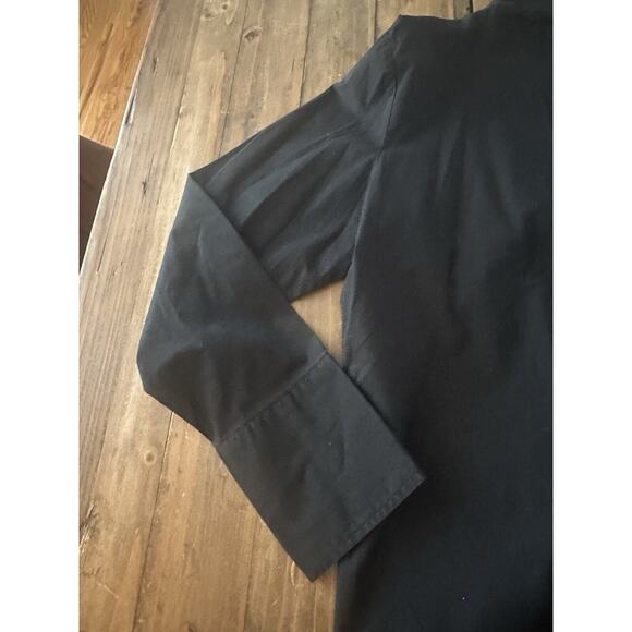 Soft Surroundings Black Button Shirt Size Large Stretch Double Collar - Picture 12 of 13